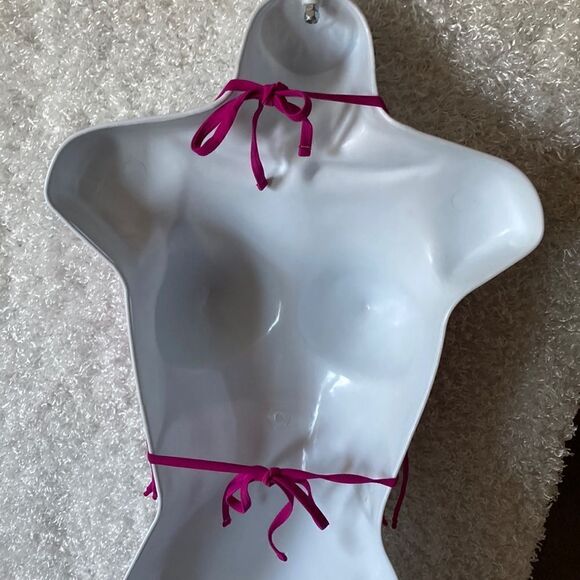 women's Large Fuchsia String Bikini Padded Top XHILARATION - Picture 3 of 13
